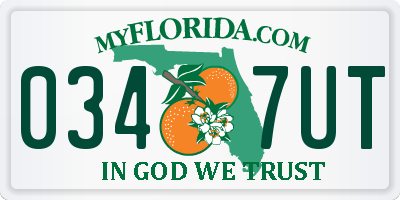 FL license plate 0347UT