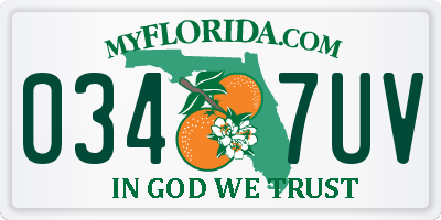 FL license plate 0347UV