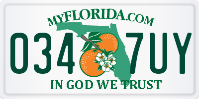 FL license plate 0347UY