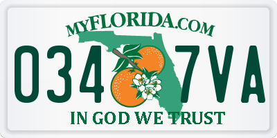 FL license plate 0347VA