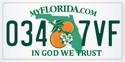 FL license plate 0347VF