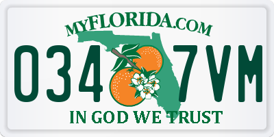FL license plate 0347VM