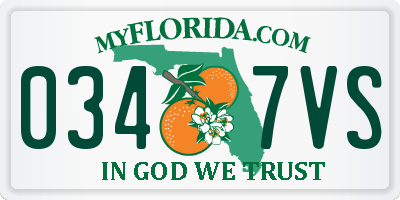 FL license plate 0347VS