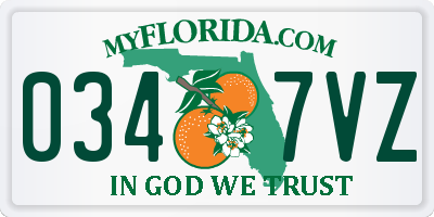 FL license plate 0347VZ