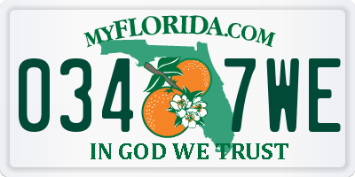 FL license plate 0347WE