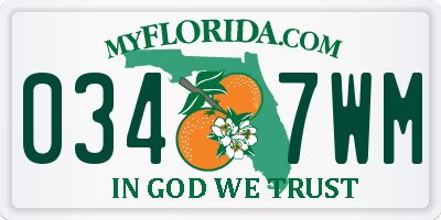 FL license plate 0347WM