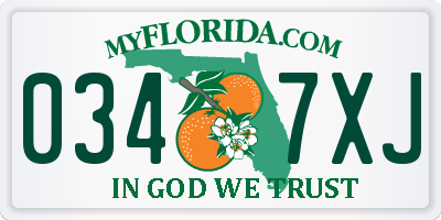 FL license plate 0347XJ