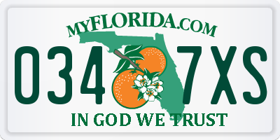 FL license plate 0347XS