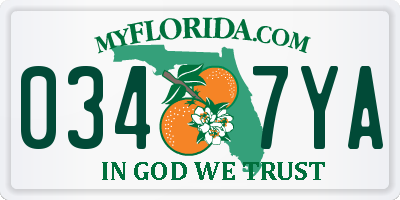 FL license plate 0347YA