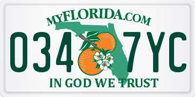 FL license plate 0347YC