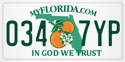FL license plate 0347YP