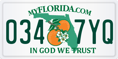 FL license plate 0347YQ
