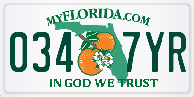 FL license plate 0347YR