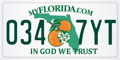 FL license plate 0347YT
