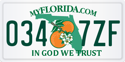 FL license plate 0347ZF