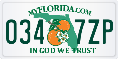 FL license plate 0347ZP