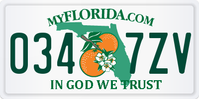 FL license plate 0347ZV