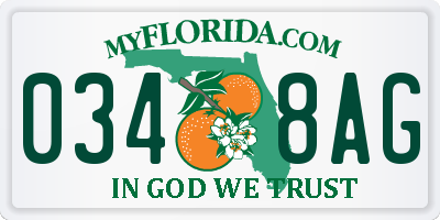 FL license plate 0348AG