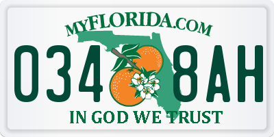 FL license plate 0348AH
