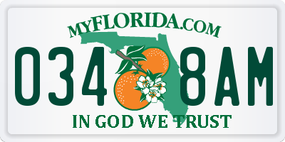 FL license plate 0348AM