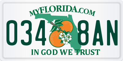 FL license plate 0348AN