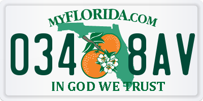 FL license plate 0348AV