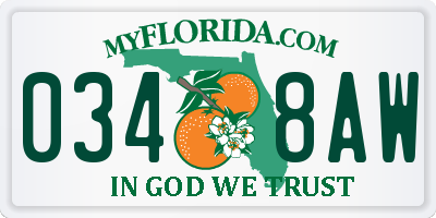 FL license plate 0348AW