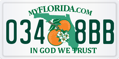 FL license plate 0348BB