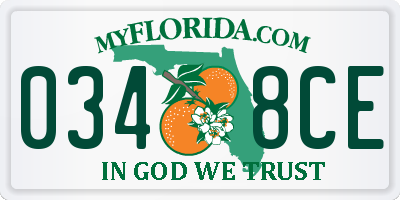 FL license plate 0348CE