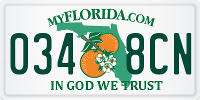 FL license plate 0348CN