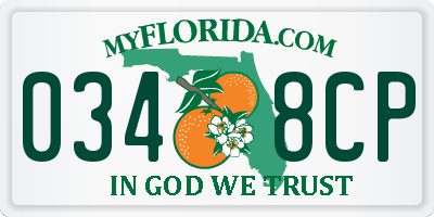 FL license plate 0348CP