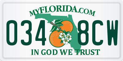 FL license plate 0348CW