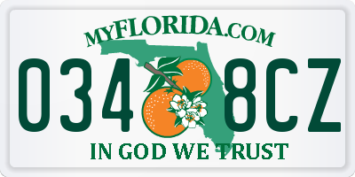 FL license plate 0348CZ