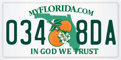 FL license plate 0348DA