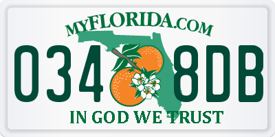 FL license plate 0348DB