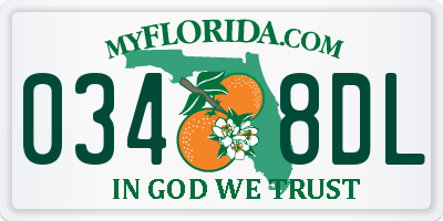 FL license plate 0348DL