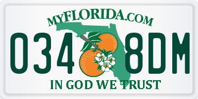 FL license plate 0348DM