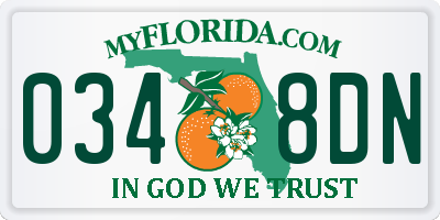 FL license plate 0348DN