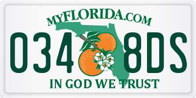 FL license plate 0348DS