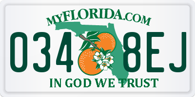 FL license plate 0348EJ