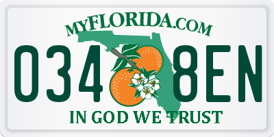 FL license plate 0348EN