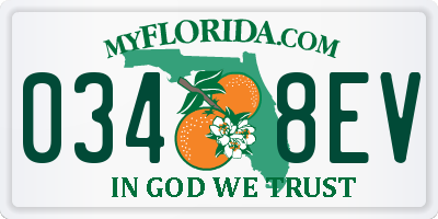 FL license plate 0348EV