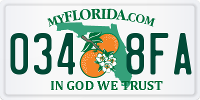 FL license plate 0348FA