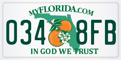 FL license plate 0348FB