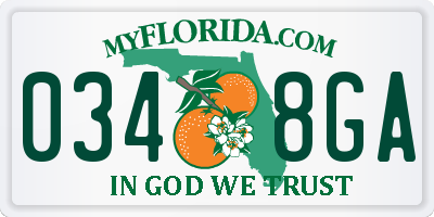 FL license plate 0348GA