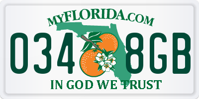 FL license plate 0348GB