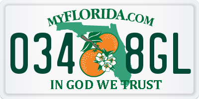 FL license plate 0348GL