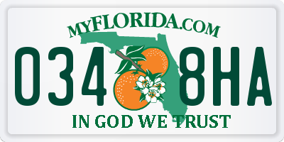 FL license plate 0348HA
