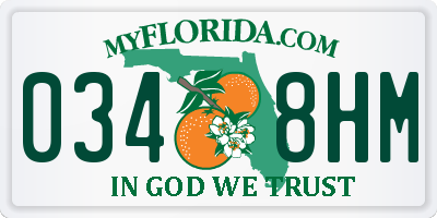 FL license plate 0348HM