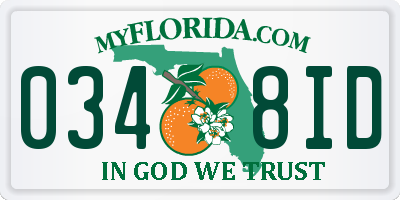 FL license plate 0348ID